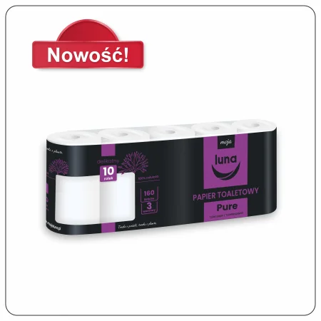 Papier toaletowy Pure a'10 160 listków celuloza 3 warstwy