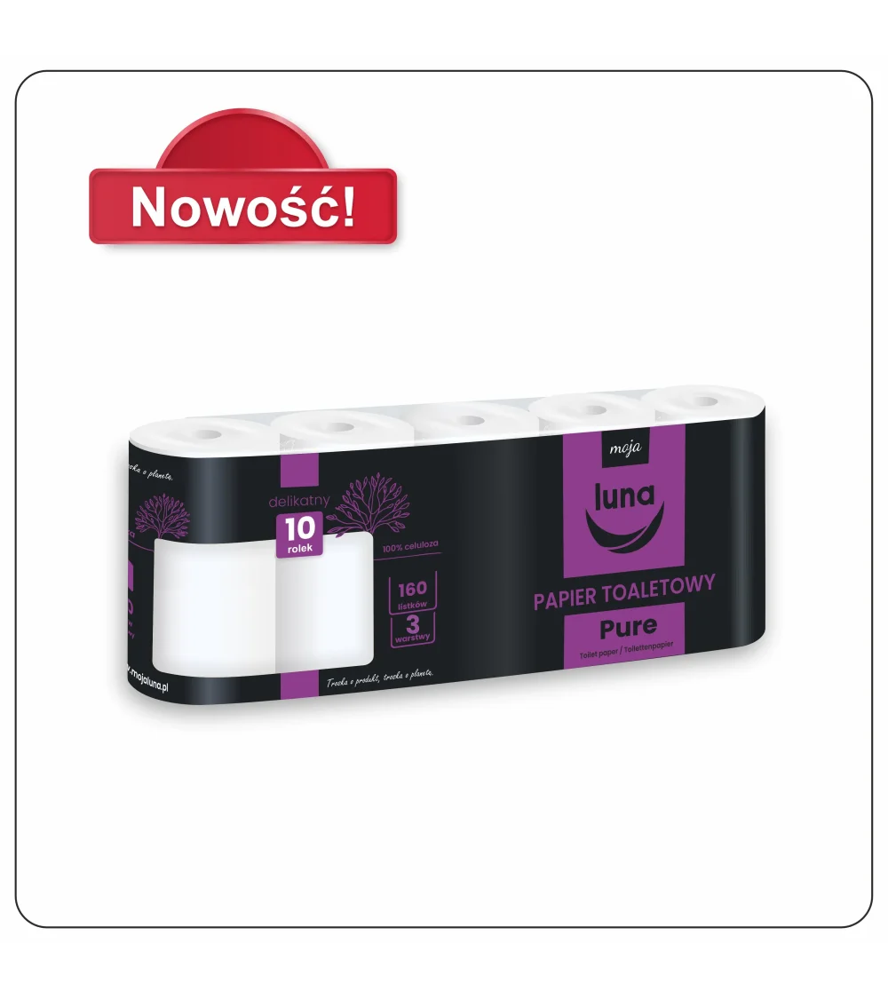 Papier toaletowy Pure a'10 160 listków celuloza 3 warstwy
