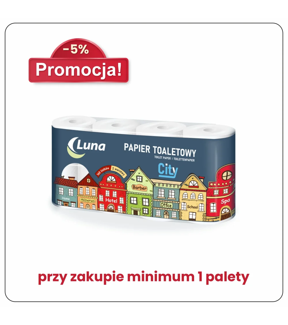 Papier toaletowy A'8x8 Luna City celuloza 2 warstwy