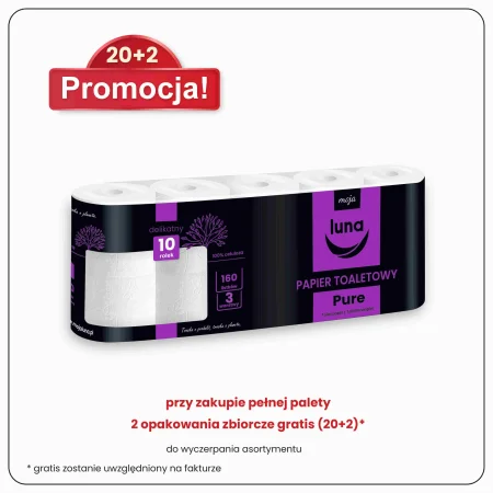 Papier toaletowy Pure a'10 160 listków celuloza 3 warstwy