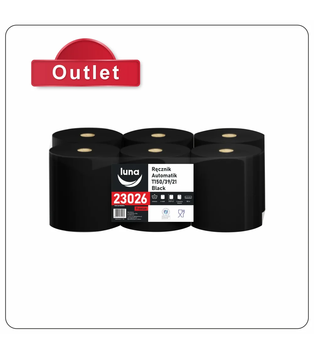 Ręcznik Automatik a'6 black T150/39/21 celuloza czarna 2w