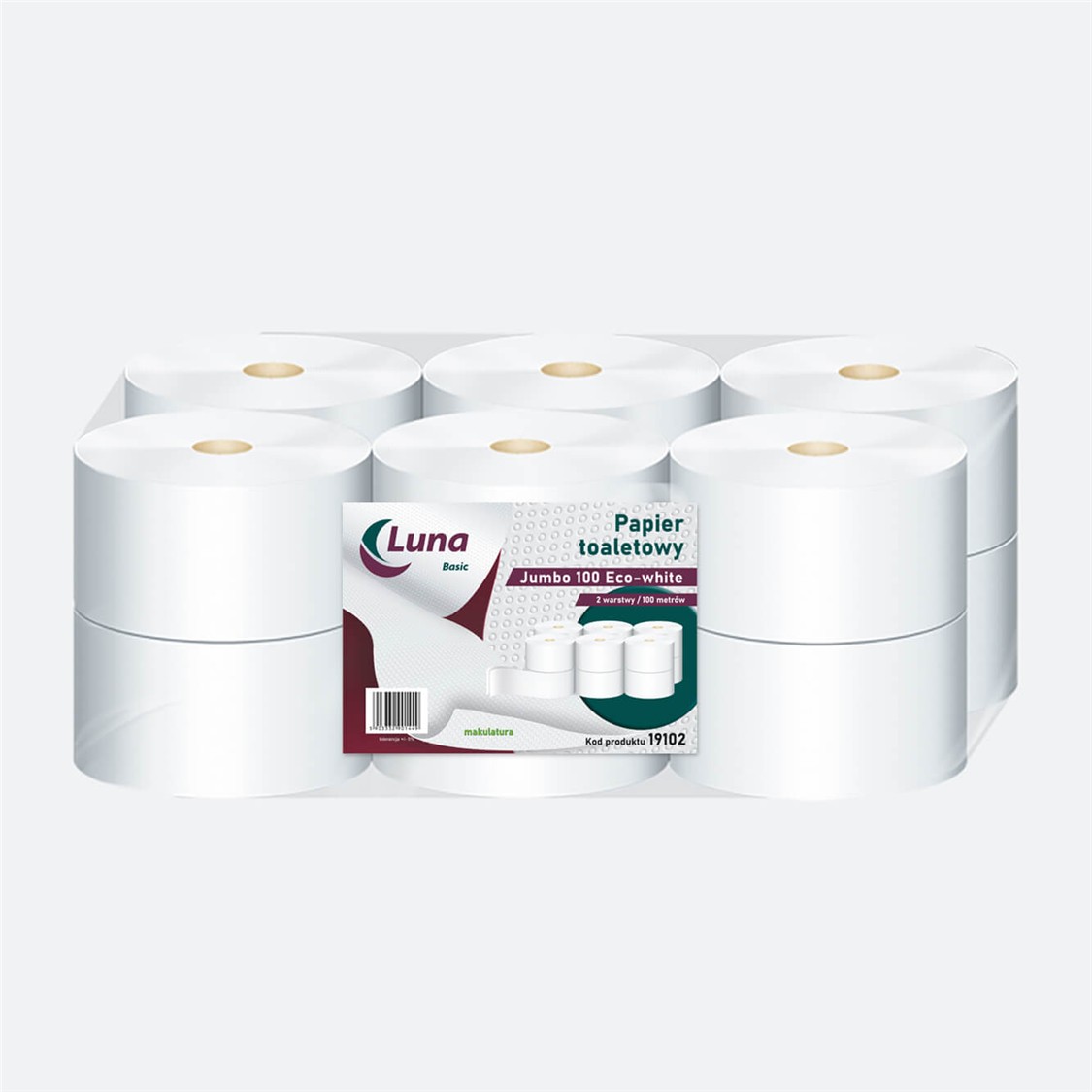 Papier toaletowy a'12 Jumbo 100 eco-white 2w-100837 Papier toaletowy a'12 Jumbo 100 eco-white 2w-100837