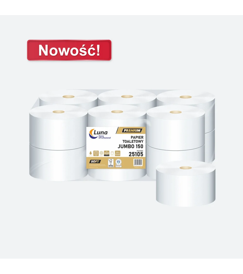 Papier toaletowy a'12 Jumbo 150 celuloza 3w Papier toaletowy a'12 Jumbo 150 celuloza 3w