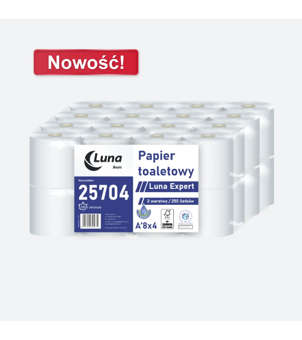 Papier toaletowy A'8x4 Luna Expert celuloza 2 warstwy
