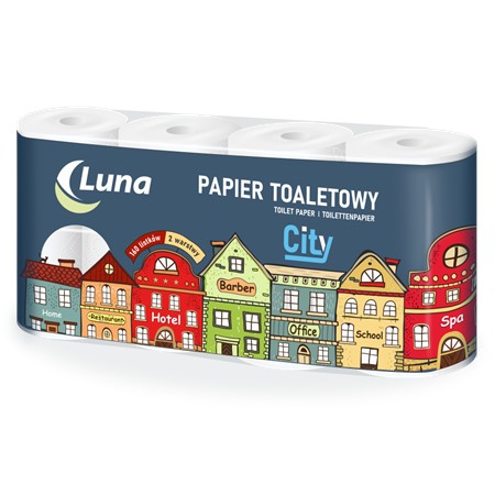 Papier toaletowy A'8x8 Luna City celuloza 2 warstwy-106047