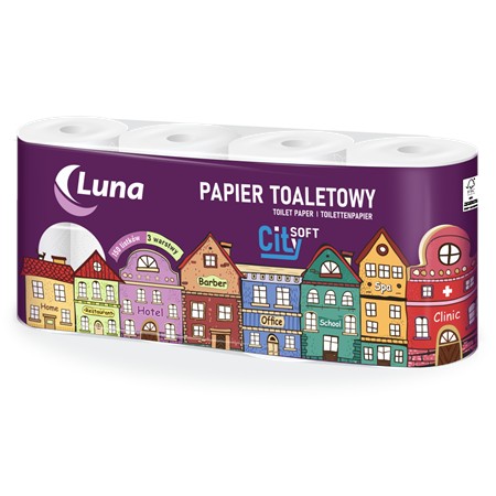 Papier toaletowy A'8x8 Luna City Soft celuloza 3 warstwy-106048