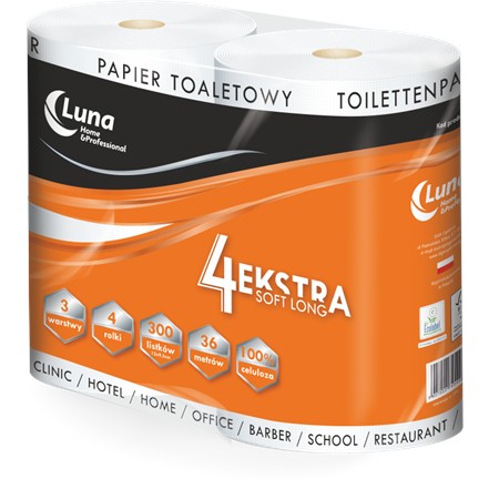 Papier toaletowy A'4x10 4ekstra soft long celuloza 3 warstwy -106045