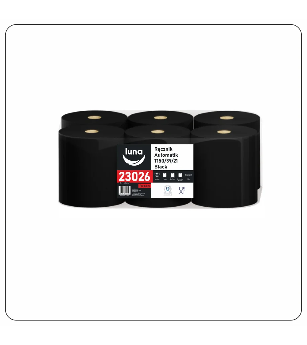 Ręcznik Automatik a'6 black T150/39/21 celuloza czarna 2w