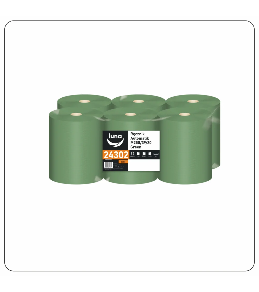 Ręcznik Automatik a'6 M250/39/20 green makulatura 1w