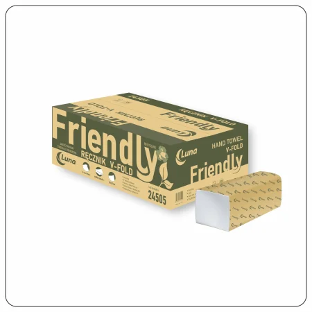 Ręcznik V FOLD a'4000 Luna Friendly 23x21 makulatura bielona 2w