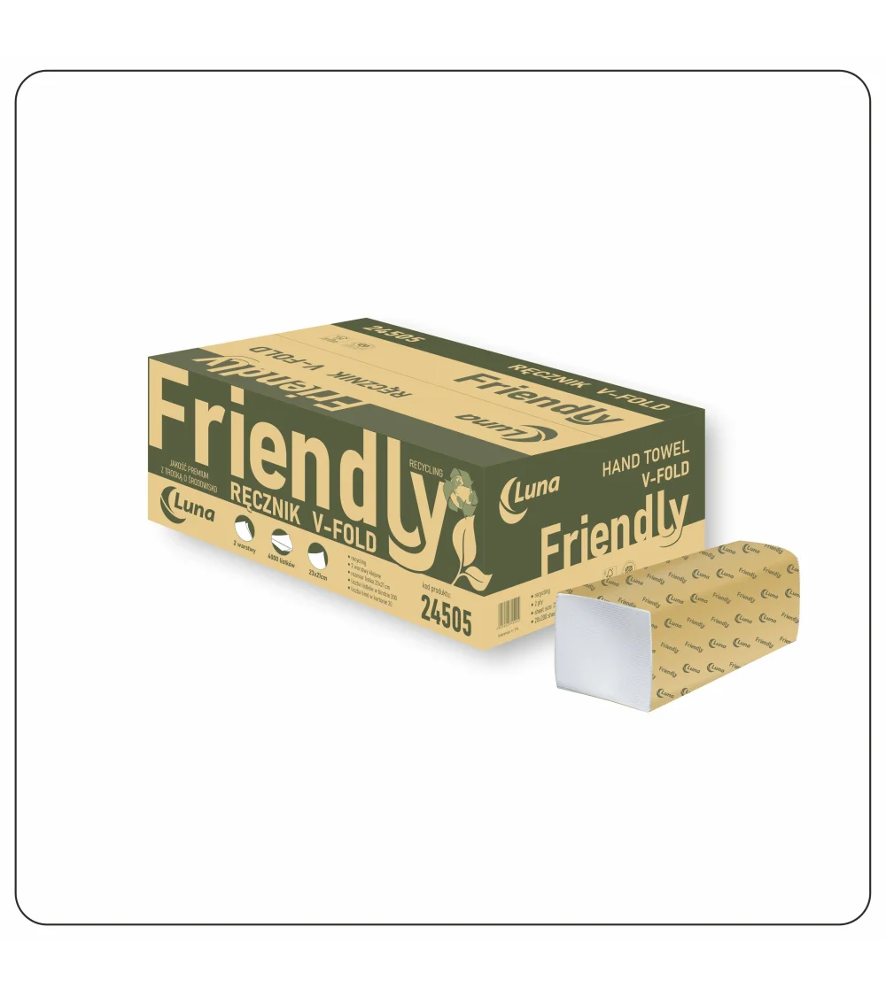 Ręcznik V FOLD a'4000 Luna Friendly 23x21 makulatura bielona 2w